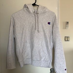 champion reverse weave grey crop hoodie